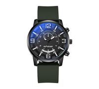 tulkdexi Men Elegant Watch Quartz Movement Casual Round Dial Silicone Strap Teens Male Sports Digital Wrist Fashion Jewelry Birthday Army Green