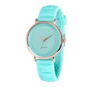 tulkdexi School Watch Student Quartz Round Dial Adjustable Silicone Strap Candy Color No Delay Time-Checking High Accuracy Lady Daily Lake Blue