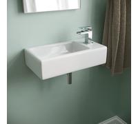 Tulla 455 x 250mm Large Rectangle Wall Hung Cloakroom Basin Sink