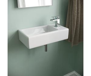 Tulla 455 x 250mm Large Rectangle Wall Hung Cloakroom Basin Sink