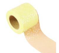 Tulle 6cm 25Yards Heart Tulle Roll Ribbon Gift Wrapping DIY Handmade Love Bows Mesh Sewing Crafts Hair Clips Girl's Ornament(Lemon)