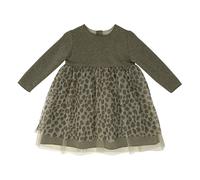 Tulle and Lurex Mesh Bi-Material Dress Heather grey 3 months