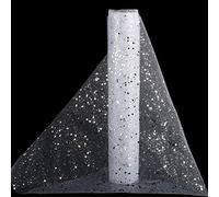 Tulle Fabric Ribbon Roll Glitter Mesh Ribbon Spool 11.8 Inches Width 10 Yard Length for DIY Tutu Skirt Wedding Decoration Table Runner and Party Supply (White)