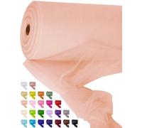 Tulle Fabric Roll, 54 Inch by 40 Yards Sheer Fabric Netting Matte Mesh Bolt for DIY Wedding Decorations, Gift Wrapping, Baby Shower, Tutu Skirt, Halloween Crafts, Christmas Party Supplies (Blush)