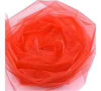 Tulle Fabric,Wedding Arch Drapes 5M/10M Tulle Roll Crystal Fabric Organza Spool for Wedding Decoration Birthday Party Accessories(Red,48cmX10m)
