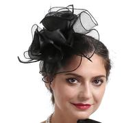 Tulle Flower Fascinator Hat For Cocktails Party Women Fascinator Hair Clip Headpiece Theme Party Costume Accessory Elegant Hair Accessory