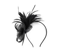Tulle Flower Hair Hoop For Women Elegant 1920s Feathered Headband Nonslip Flapper Fascinator Hairband For Formal Event