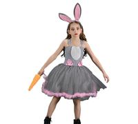 Tulle Mesh Dress Dance Dress for Girls | Soft Summer Dresses for Little Girls with Rabbit Headband,Princess Cosplay Clothes for Little Girls for Easter Gathering Role Play