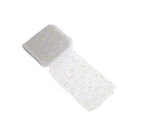 Tulle Roll 2 Pcs 5 Yards Sequin Tulle Roll Gold Glitter Star Mesh Fabric Sewing Accessories Wedding Birthday Party Decoration(Grey)