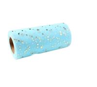 Tulle Roll Gold/Silver Star Glitter Tulle Roll 25 Yard 14cm Spool Tutu Wedding Deco DIY Craft Birthday Party Supplies(Gold-Sky Blue)