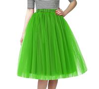 Tulle Skirt, Solid Green Women's Skirts for Casual Style Cute Classic and Elegant Performance