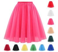 Tulle Skirt Women's Carnival Tutu 50s Skirt Retro Ballet Dance Skirt Rockabilly Rainbow Colourful Multilayer Waist Petticoat Underskirt Princess Dance Dress Prom Dress Evening Dress Accessories