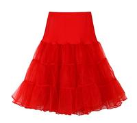 Tulle Skirt Women's Tulle Skirt Tutu Carnival Costume Petticoat Dance Dress 50s Vintage Ballet Dance Skirt Ball Dress Dance Dress Short Tutu Rockabilly for Halloween Carnival Party, red, XL