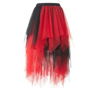 Tulle Skirts for Women UK, Irregular Hem High Waist Elastic, Soft Mesh Tutu Midi A-Line Bubble Ballet Skirt For Prom Party Wedding Evening Date Night
