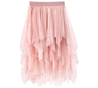 Tulle Skirts for Women UK, Irregular Hem High Waist Elastic, Soft Mesh Tutu Midi A-Line Bubble Ballet Skirt For Prom Party Wedding Evening Date Night