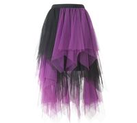 Tulle Skirts for Women UK, Irregular Hem High Waist Elastic, Soft Mesh Tutu Midi A-Line Bubble Ballet Skirt For Prom Party Wedding Evening Date Night