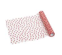 Tulle Table Runner Hearts Red 0.36m x 9m