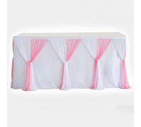 Tulle Table Skirt, with Adhesive Installation and Exquisite Seams, Party Decorative Desk Skirts, for Wedding, Party and Event Decoration(243cm/95.6in)