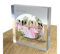 TULLUN Personalised Custom Individual Acrylic Crystal Clear Block Plaque with Your Photo Picture Image Logo and Text - 3D Effect Printed Home Decor - Oval Photo and Text
