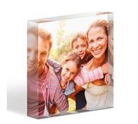 TULLUN Personalised Custom Individual Acrylic Crystal Clear Block Plaque with Your Photo Picture Image Logo and Text - 3D Effect Printed Home Decor - Add Your Design