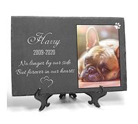 TULLUN Personalised Memorial Plaque + Stand For Pet Cat Dog Slate Stone Frame Paw Grave Marker - Size | 7.8" x 11.8" or 200 x 300 mm | - Name and Photo