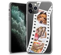 TULLUN Personalised Phone Case for iPhone 12 Mini - Clear Soft Gel TPU Custom Cover With Picture Film Design Individual Style Idea - White Diagonal Photo