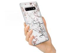TULLUN Personalised Phone Case for Samsung Galaxy A13 - Clear Soft Gel Cover Stylish Rose Gold Mamor ET Style Design Your Own Text - Heart name