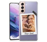 TULLUN Personalised Phone Case for Samsung Galaxy A13 - Clear Soft Gel Custom Cover Pinned Snapshot Photo Design Your Own Image Idea - Duck Tape