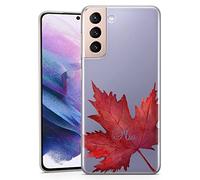 TULLUN Personalised Phone Case for Samsung Galaxy S10 Lite - Clear Soft Gel TPU Custom Cover Autumn Flower Leaves Design Fall Vibes Style Your Text - Maple Leave