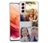 TULLUN Personalised Photo Image Custom Hard Plastic Phone Case For Samsung Galaxy - Your Own Design Collage of Two Photos - for Samsung Galaxy S22 plus 5G