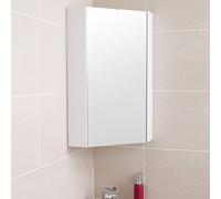 Tully 320 x 320 x 650mm Corner Mirror Cabinet Gloss White