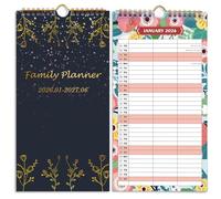 Tuloka Family Planner 2026 Wall Calendar with 3 Columns Family Calendar runs Jan. 2026 to Jun 2027 (18 Months), Month-to-View Page Layout New Year Gift Floral Pattern