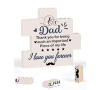 Tulolvae Dad Gifts, Building Blocks Puzzle-Shaped Plaque Birthday Presents for Daddy, Christmas Fathers Day Thank You Gift for Father from Daughter Son, Valentines Day Unique Gifts for Hero Dad