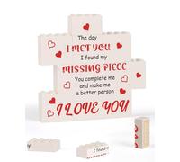 Tulolvae for Her Him, Building Blocks Plaque I Love You Birthday Presents for Wife Husband, Christmas Valentines Day Romantic Gift for Girlfriend Boyfriend Women Couple