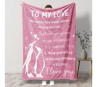 Tulolvae Gifts for Her - Flannel Throw Anniversary Blanket Gifts for Girlfriend, Christmas Wedding Gifts for Wife, Birthday I Love You Romantic Gift, Valentines Day Penguin Presents for Women Couple