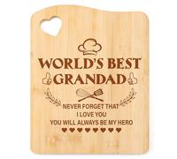 Tulolvae Grandad Gifts, Bamboo Chopping Board Birthday Presents for Grandpa, Christmas Fathers Day Thank You Gift for Grandfather from GrandChildren, Valentines Day Xmas Home Kitchen Gifts for Grandad