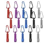 Tulov Pack of 15 Mini Torch Key Chain, Coloured LED Torch with Carabiner, Aluminium Small Torch, Torch for Birthday Gift, for Children, Camping, Outdoor, Hiking