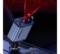 TULPRA Retractable Car Charger Adapter, Super Fast Charging 4-in-1 USB C Car Charger with Smart IQ Technology, for iPhone 17/16/15 Pro Max, Samsung Galaxy, iPad, Android Devices