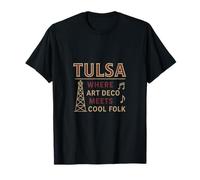 Tulsa Art Deco Oil Derrick Music Pride Graphic T-Shirt