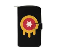 Tulsa Flag Women's Wallet Leather Bifold Blocking Card Holder Trendy Ladies Clutch Purse 19.7x11x3.5cm