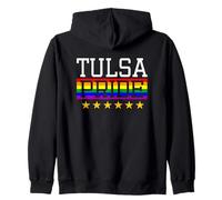 Tulsa Pride Oklahoma Gay Lesbian Queer LGBT Rainbow Flag Zip Hoodie