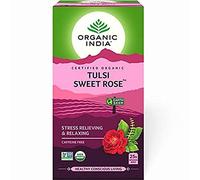 Tulsi Sweet Rose 25 Infusion Tea Bags in each Pack Fat to Fit, Pack of 3 + Free Ceramic Mug