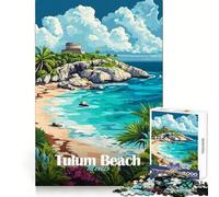 Tulum Beach, Mexico Adult Jigsaw Puzzles1000 Pieces Smart Exercise Peaceful Recreation Accurate Edges Chic Xmas Gift (38x26cm)