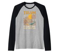 Tulum is Calling I Must Go Vintage Womens Beach Life Raglan Baseball Tee