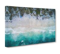 Tulum Mexico Beach Canvas Print | Gallery Wrapped 30mm Frame Wall Art | 30x20 inches | Ready to Hang | Modern Seascape Picture | Living Room Bedroom Lounge Office