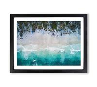 Tulum Mexico Beach Modern Art Framed Wall Art Print, Ready to Hang Picture for Living Room Bedroom Home Office Décor, Black A2 (64 x 46 cm)