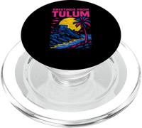 Tulum Mexico Greetings from Tulum Vintage Womens Beach Life PopSockets PopGrip for MagSafe