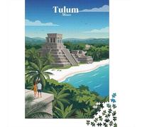 Tulum Mexico Mayan Ruins Beach 1000 Piece Jigsaw Puzzle for Adults, 38x26cm/1000pcs, January Puzzle Activity, Winter Downtime And January Evenings