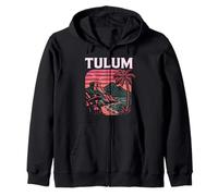 Tulum Mexico Retro Beach Travel Influencer Model Mayan Zip Hoodie