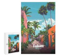 Tulum Mexico Street Scene: Home Décor Activity, 1000 PCS Decorative Jigsaw for Grown-Ups - for Quiet Evenings And Focused Play